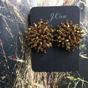 J. Crew bronze gold beaded oversized stud earring